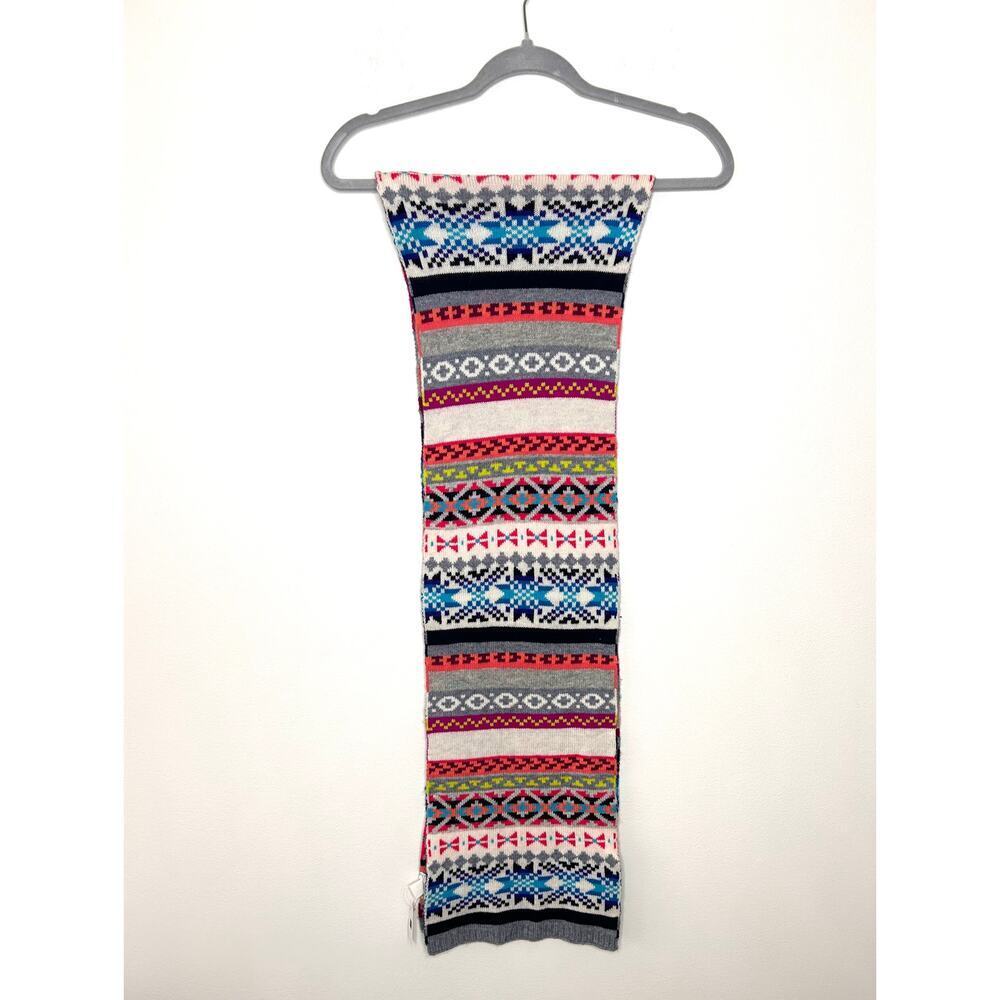 GAP Fair Isle Merino Wool Blend Multicolor Scarf Cozy Collegiate Preppy NWT